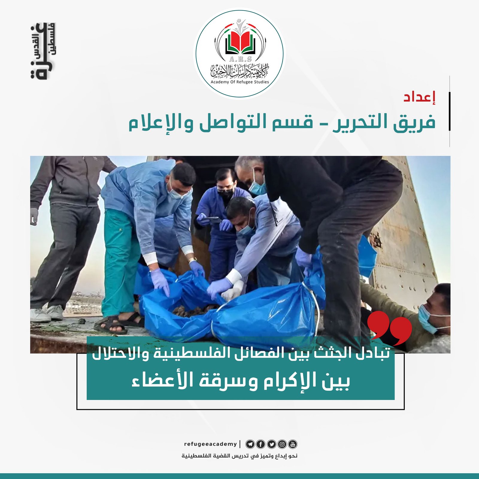 تبادل الجثث بين الفصائل الفلسطينية والاحتلال - بين الإكرام وسرقة الأعضاء